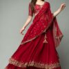 KF 1330 Red Lehenga : Georgette Blouse : Georgette Work : Sequence Embroidery Work With 2 Layer Ruffle Wedding, Party, Festive @2049/- Only | Lehenga, Bollywood Lehenga, Creative Lehenga, Designer Lehenga, Embroidered Lehenga, Party Wear Lehenga