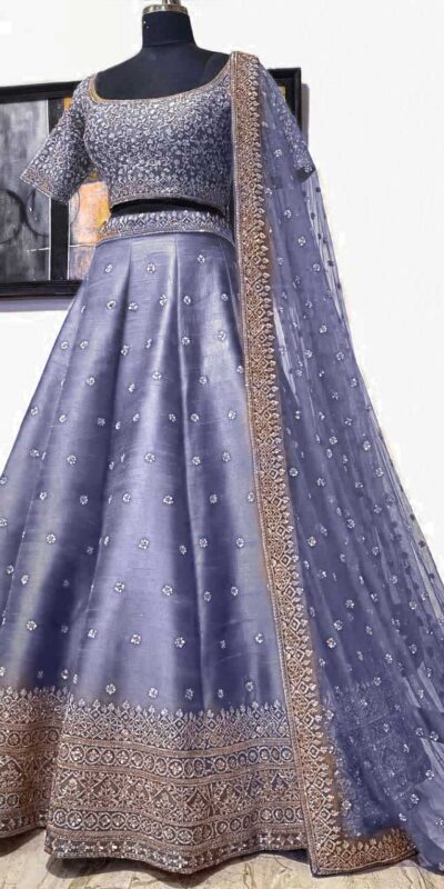 LG 396 Light Purple Lehenga : Mulberry Silk Blouse : Mulberry Silk Embroidery Sequence Work Wedding, Party, Festive @1899/- | Lehenga, Bollywood Lehenga, Creative Lehenga, Designer Lehenga, Embroidered Lehenga, Party Wear Lehenga