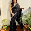 Good Looking Black Color Georgette Sequence Work Sequence lace Saree