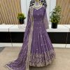 Light Purple Georgette Embroidery Sequence Gown