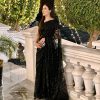 Perfectly Formed Black Color Georgette Adornment of Sequence work Lace Saree