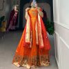 YNF5302 Orange Color Jacquard Silk Paithani Zari Designer Gown Casual, Wedding Festive, Events, Designer Party Wear Expected Delivery 4-6 Working Days @1849 | Gowns, Bollywood Gowns, Creative Gowns, Designer Gowns, Embroidered Gowns, Party Wear Gowns