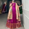 YNF5302 Purple Color Jacquard Silk Paithani Zari Designer Gown Casual, Wedding Festive, Events, Designer Party Wear Expected Delivery 4-6 Working Days @1849 | Gowns, Bollywood Gowns, Creative Gowns, Designer Gowns, Embroidered Gowns, Party Wear Gowns