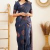 Royal Blue Soft Silk Jacquard Saree