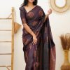 Wine Soft Silk Jacquard Saree