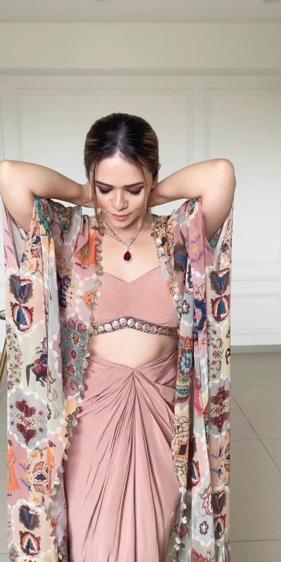 Aglow Peach Color Silk Digital Printed Fancy Lace Salwar Suit