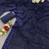 Glamorous Blue Color Georgette Sequins Embroidery Work Saree