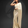Gorgeous White Color Georgette Sequins Embroidery Work Saree