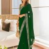Grand Green Color Georgette Dori Thread Sequence Work Saree