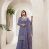 Grand Violet Viscose Chinon Embroidered Sequence Salwar Suit