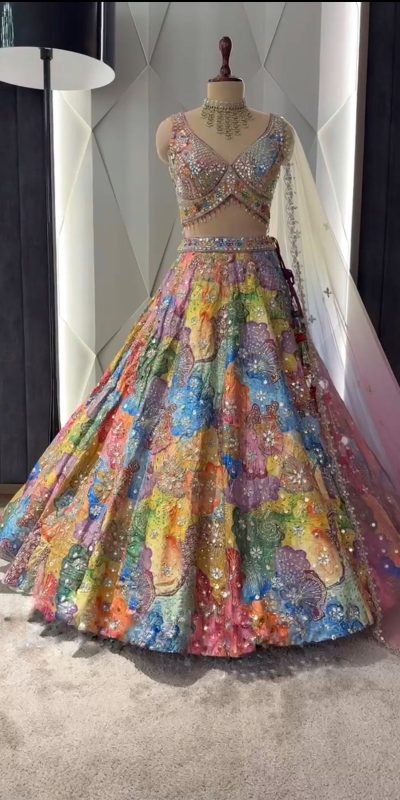 Resplendent MaltyΒ Color Satin Silk Embroidered Lehenga Choli