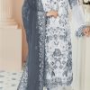 Classic White & Black Color Georgette Embroidery Salwar Suit