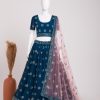 Felicity Blue Color Georgette Embroidery Sequins Lehenga Choli