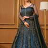 Graceful Navy Blue Color Vaishnavi Net Embroidery Salwar Suit