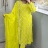 Grand Yellow Color Georgette Embroidered Hand Work Salwar Suit