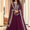 Majestic Wine Color Georgette Embroidery Salwar Suit
