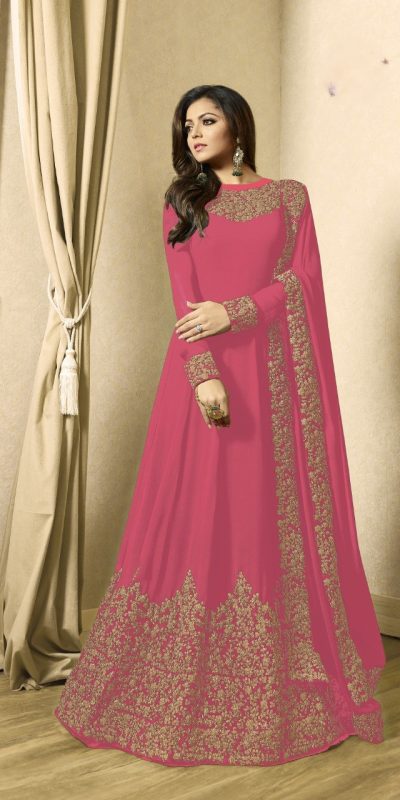 Superb Pink Color Georgette Cording Sharara Suit