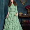 Superb Pista Green Color Net With Embroidery Stone Salwar Suit