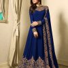 Superb Royal Blue Color Georgette Cording Sharara Suit