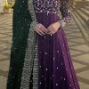 Aglow Purple Color Georgette Embroidery Sequence Gown