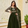 Artfully Green Color Georgette Sequence Embroidery Gown