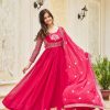 Artfully Pink Color Georgette Sequence Embroidery Gown