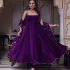 Gorgeous Violet Heavy Faux Georgette With Fully Flair Salwar Suit