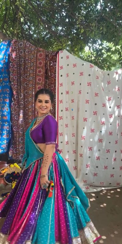 Nice Blue Color Georgette Mirror Less khadi Print Lehenga Choli