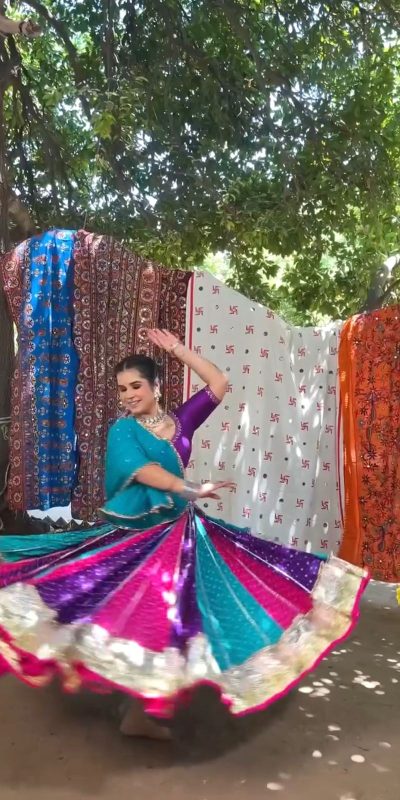 Nice Blue Color Georgette Mirror Less khadi Print Lehenga Choli