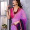 Attractive In Purple Color Faux Peding Georgette Party Wear Saree