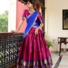 Graceful Pink Color Cotton Silk Weaving Paithani Concept Lehenga Choli