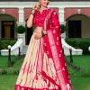 Super Red Color Dola Silk Shibori Print Zari Weaving Lehenga Choli
