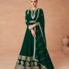Amazing Dark green Color Faux Georgette With Embroidery Work Anarkali Gown
