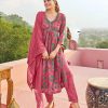 Fantastic Gajari Color Rayon Alia Cut With Embroidery Work Kurti