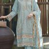 Fantastic Light Blue Color Organza With Embroidery Sequence Work Salwar Suit