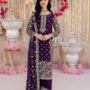 Violet Faux Georgette With Embroidery Sequence With Beads Work Salwar Suit