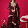 Magical Maroon Color Faux Georgette With Heavy Embroidery Sequence Work Salwar Suit
