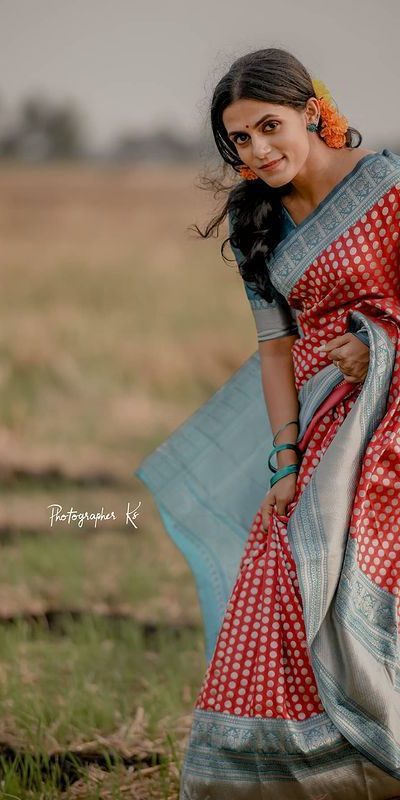 Special Red Color Soft Litchi Silk Jacquard Work Sequence Saree