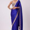 Royal Blue Rangoli Silk Heavy Coding Embroidery Lace In Border Saree