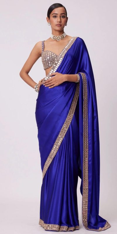 Stunning Royal Blue Color Rangoli Silk Heavy Coding Embroidery Lace In Border Saree