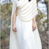 White Georgette Threadbare Sequin Work Anarkali Gown