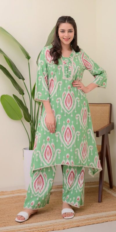 Amazing Green Color Rayon Wood With Print Salwar Suit