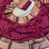 Maroon Viscose Georgette With Running Blouse Saree