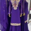 Amazing Violet Color Faux Georgette With 5mm Embroidery Sequence Work Salwar Suit