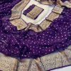 Purple Viscose Georgette With Running Blouse Saree