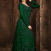 Green Football Net Embroidery Sequence Stone Coding Moti Work Salwar Suit