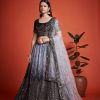 Black Chinon Embroidery and Sequins Lehenga Choli