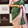 Excellent Green Color Soft Litchi Silk Jacquard Work On All Over Saree