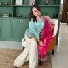 Sky Blue French Crepe Embroidery Sequins Work Salwar Suit