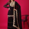 Magical Black Color Faux Georgette With Embroidery Sequence Work Salwar Suit